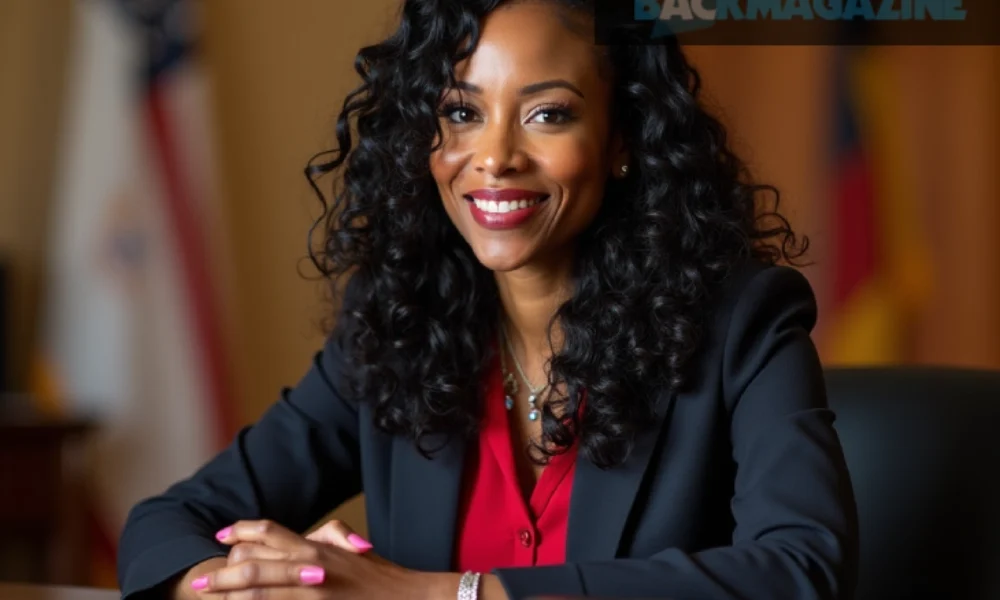 Angela Alsobrooks smiling, showcasing her net worth growth from lawyer to U.S. Senator.