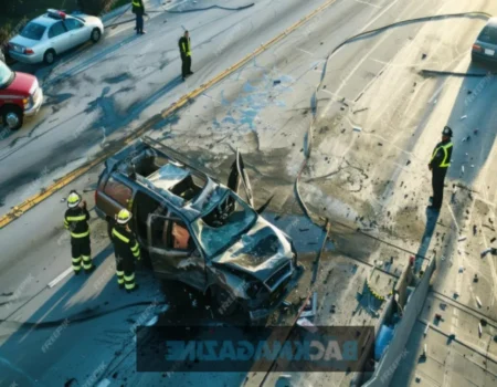 A scene from the Marshall Mears accident Columbia MO showing emergency responders at work.